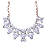 Blush Crystal Cascade Rose Gold Chain Statement Necklace